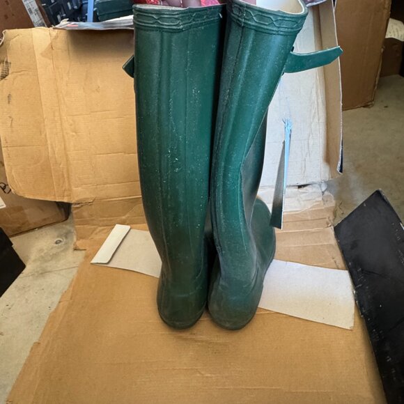SCOTLAND Wellie Hunter Rain Boot Original Classic Tall Green 7 8 39 Wellington - Picture 9 of 13